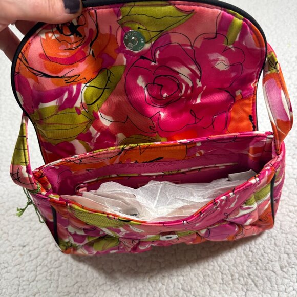 Vera Bradley Eleanor Vintage Rose Quilted Hand Bag Pink Orange Floral Purse NEW - Picture 4 of 5